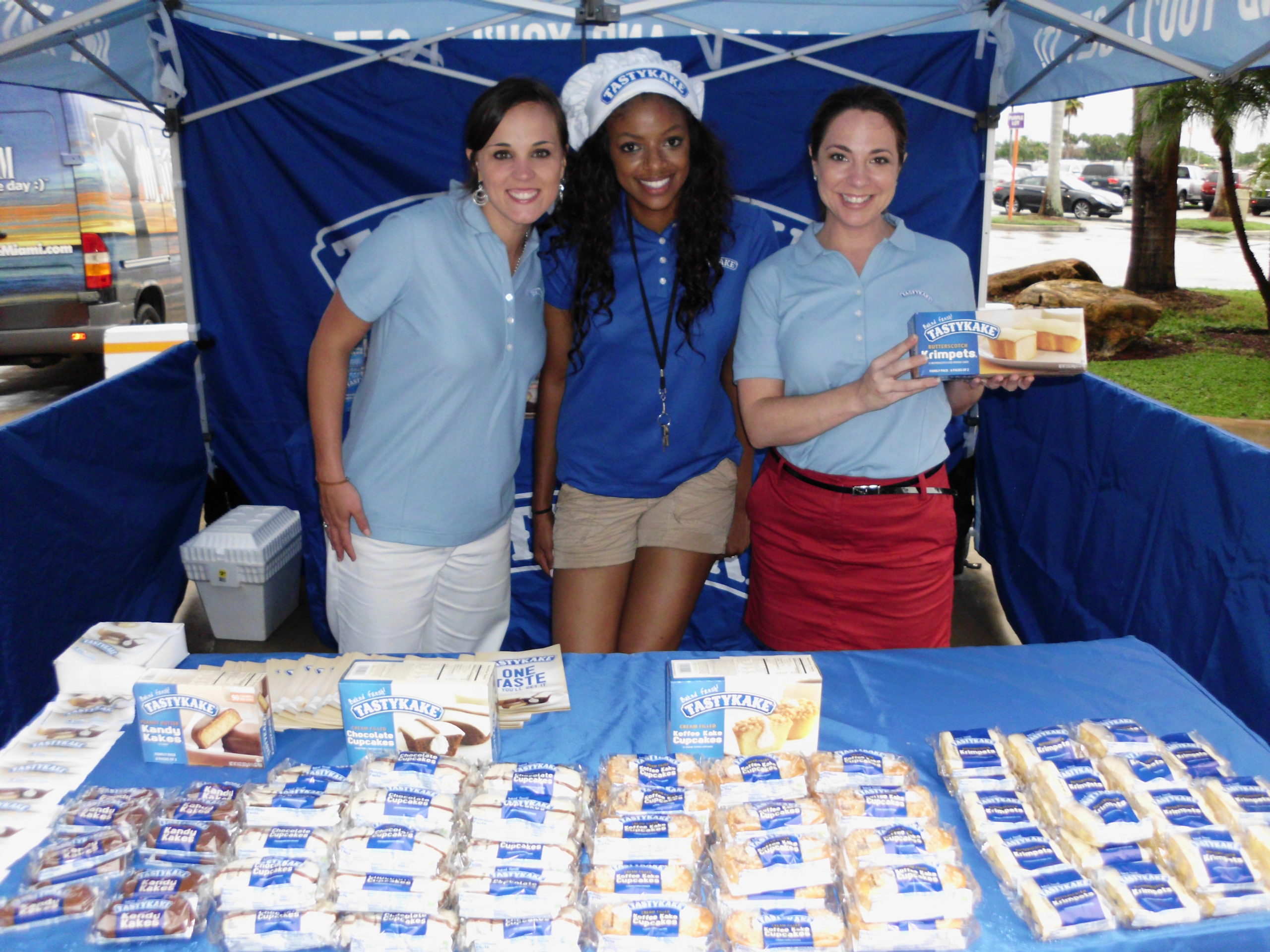 Tastykake display table with team