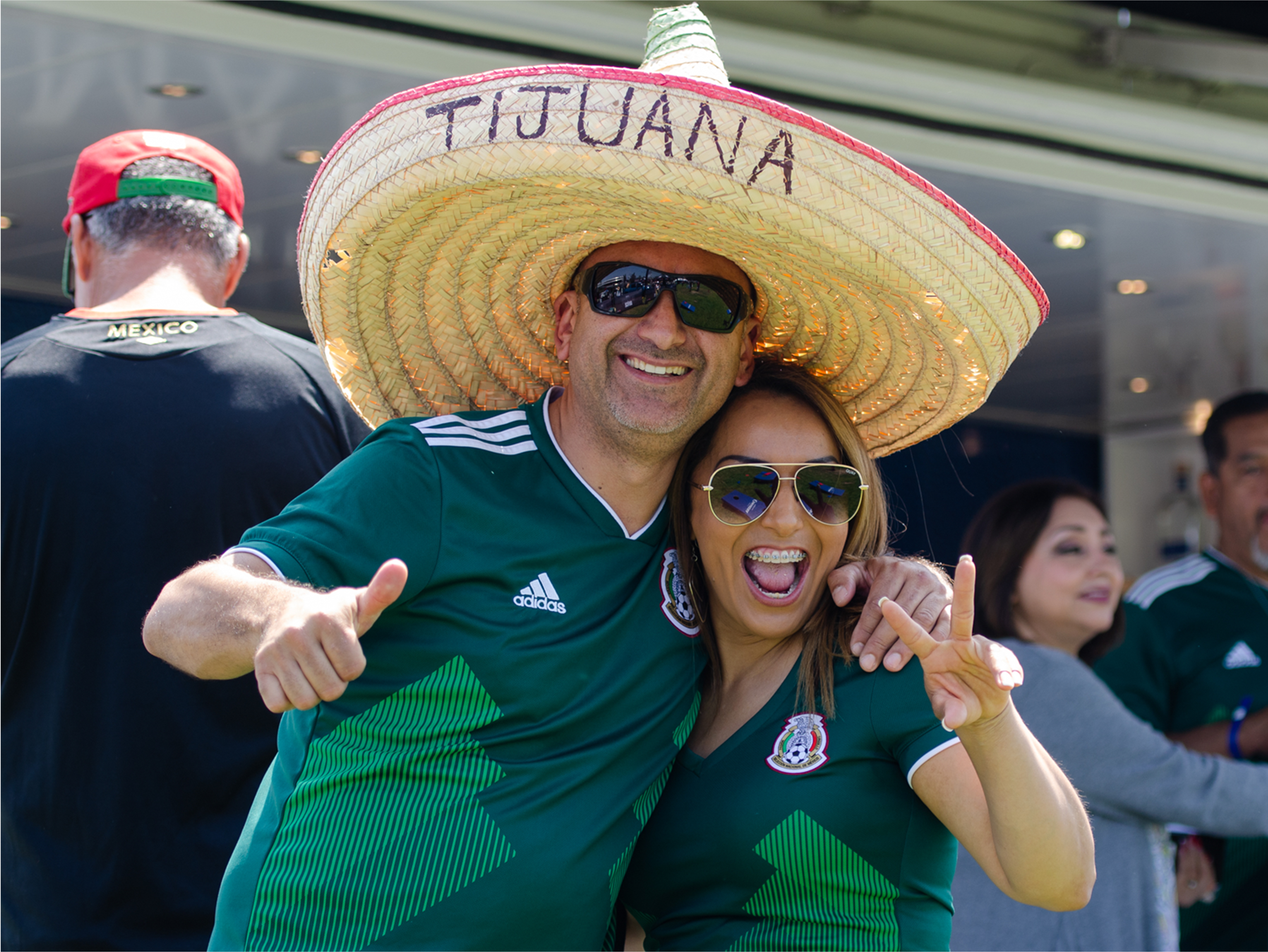 a couple posing for a picture