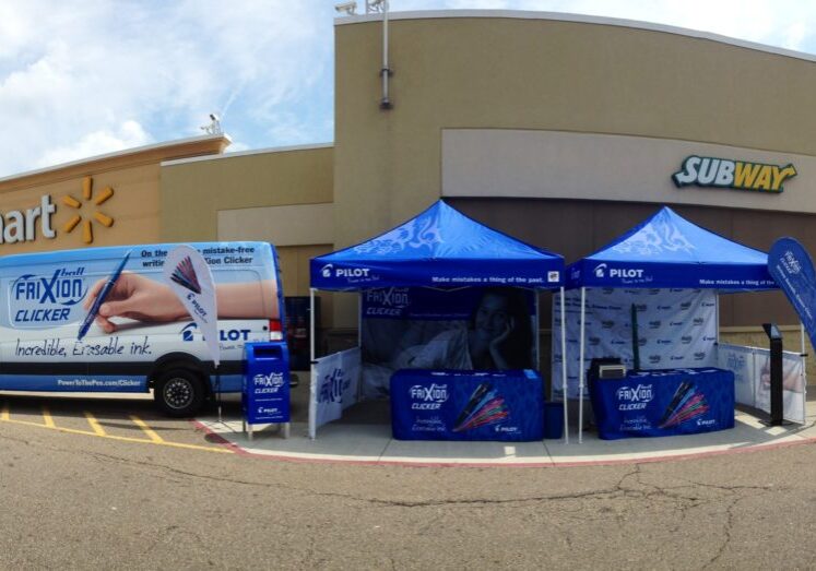 Pilot Pen Van in front of Walmart